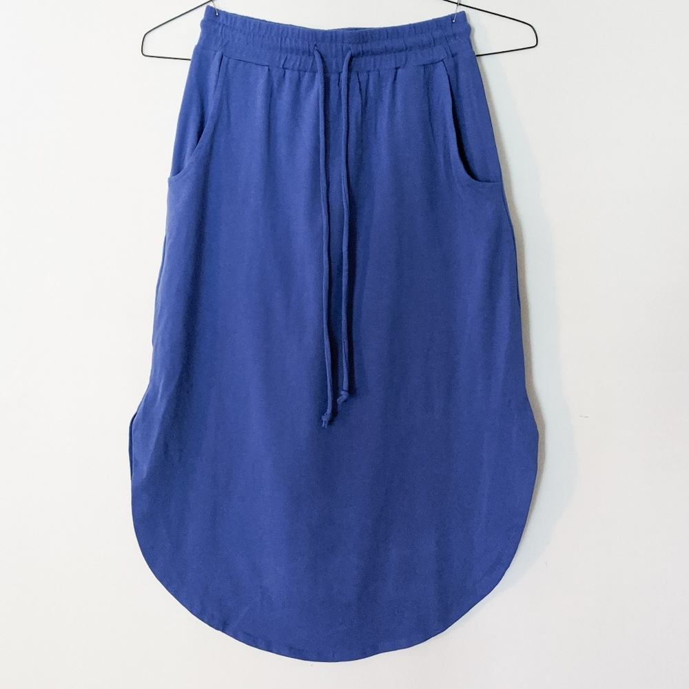 Synergy Amsterdam Skirt w/ Rounded Hem, Blue, XS